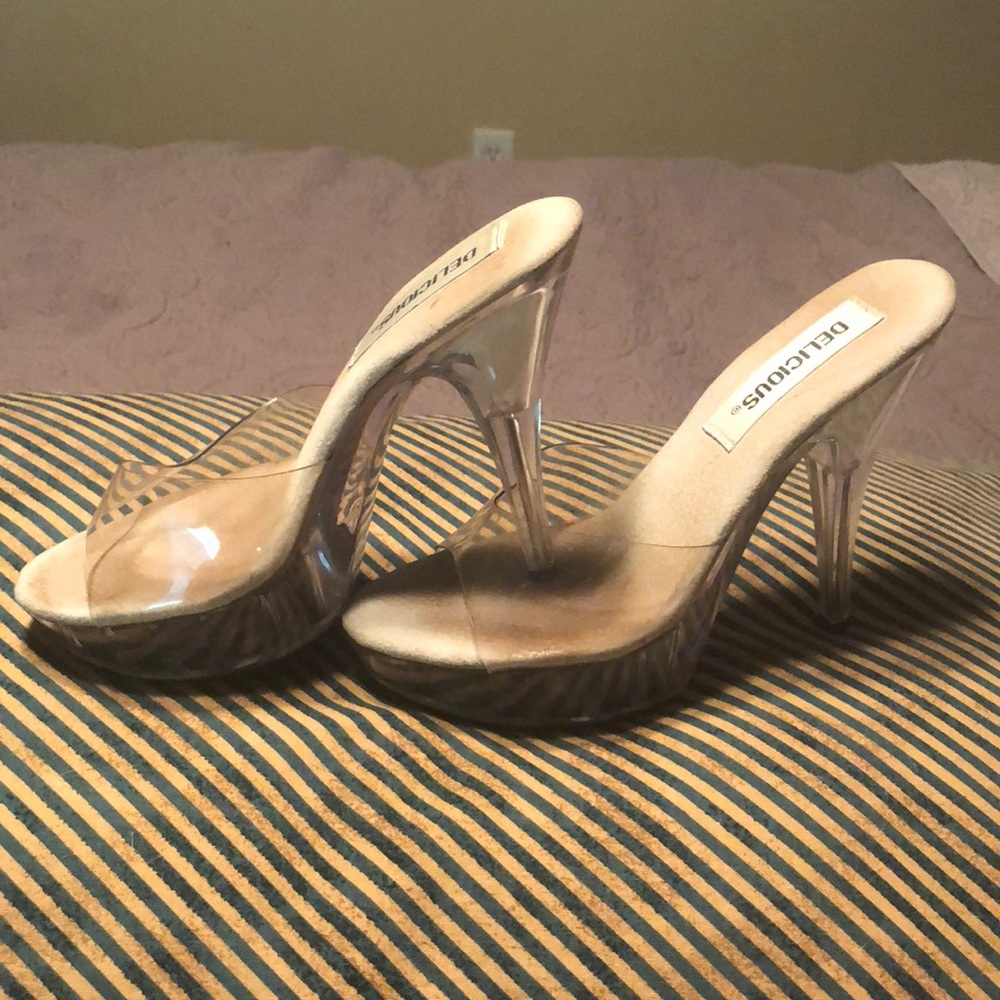 Delicious clear platform heels